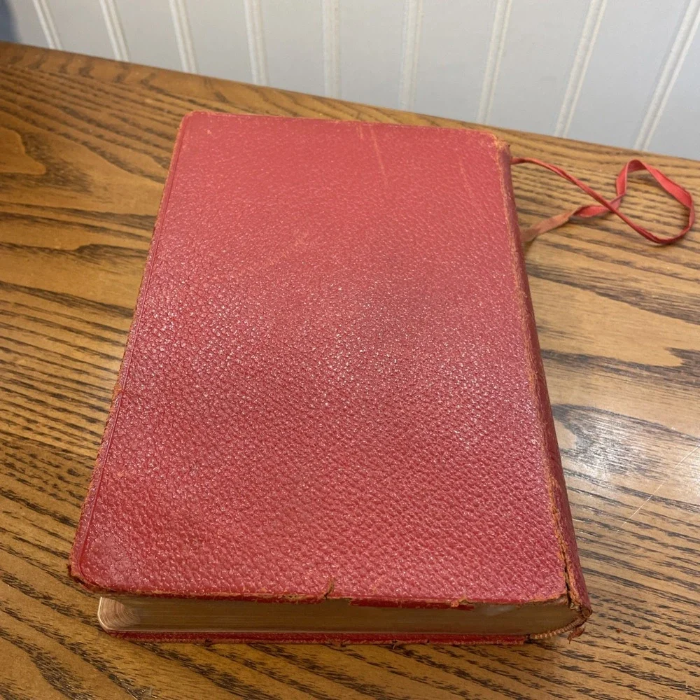 HOLY BIBLE - RSV Revised Standard Version, Vtg 1953 World Red Morocco Leather